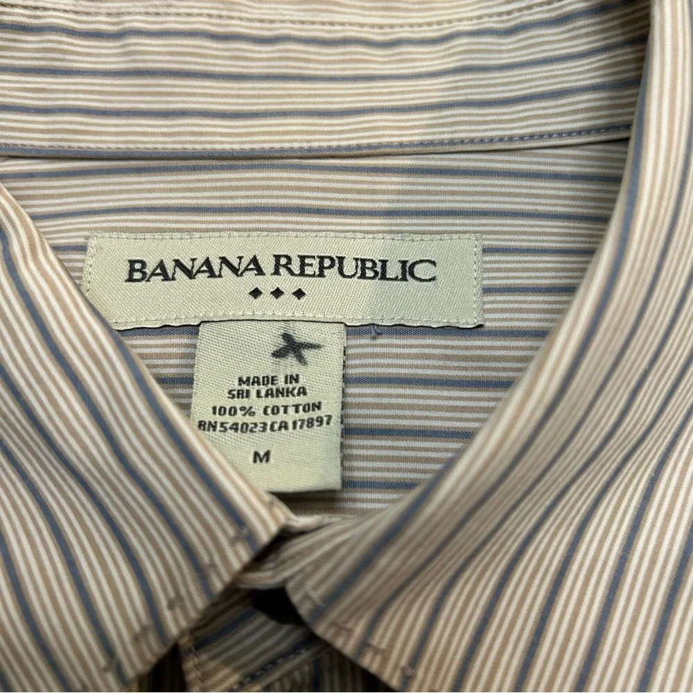 Lot Of 5 Banana Republic Mens M Long Sleeve Non Iron Cotton Shirts Standard Fit